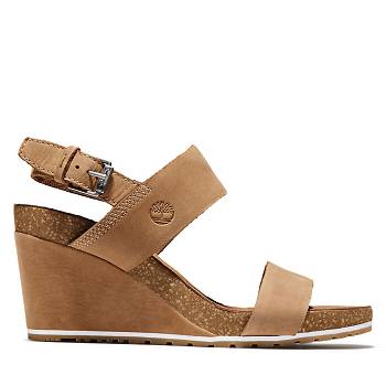 Timberland Női Capri Sunset Wedge Szandál Barna